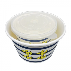 Disposable popcorn bucket with lids and soup bucket